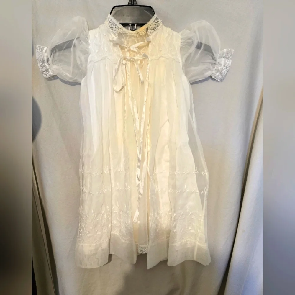 Vintage Baby girls 6 piece christening/ baptism outfit
